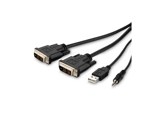 Belkin Secure KVM Combo Cable - Video / USB / audio cable - TAA Compliant - USB, mini jack, DVI-D (M) to USB Type B, mini jack, HDMI (M) - 1.83 m - passive, 4K support - black