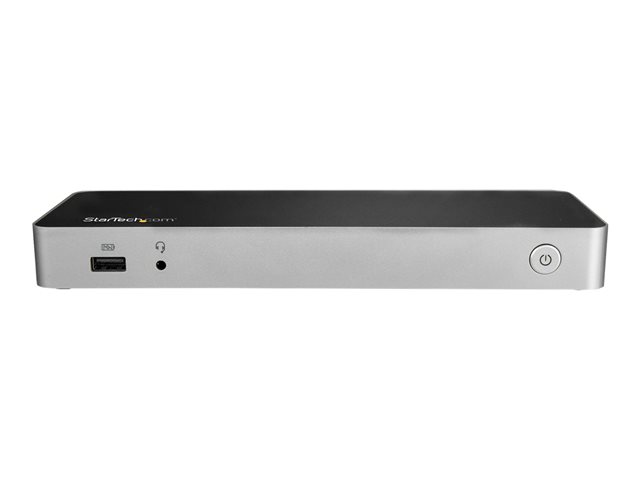 StarTech.com USB C Dock, Dual Monitor HDMI & DisplayPort 4K 30Hz, USB Type-C Laptop Docking Station 60W Power Delivery (PD), SD, 4-port USB-A 3.0 Hub, GbE, Audio, Thunderbolt 3 Compatible - USB 3.1 Gen 1 Dock (DK30CHDPPDUE) - Docking station - USB-C - HDMI, DP - 1GbE - 60 Watt
