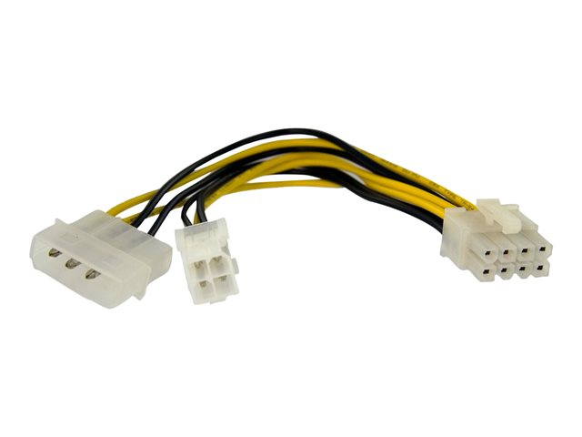 StarTech.com 6 Inch 4 Pin to 8 Pin EPS Power Adapter with LP4 - F/M - ATX to EPS Power Adapter (EPS48ADAP) - Power adapter - 4 pin ATX12V (F) to 8 pin EPS12V, 4 pin internal power (5V) (M) - 15.2 cm
