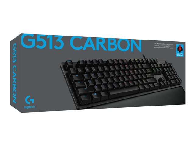 Logitech Gaming G513 - Keyboard - backlit - USB - QWERTY - UK - key switch: GX Red Linear - carbon