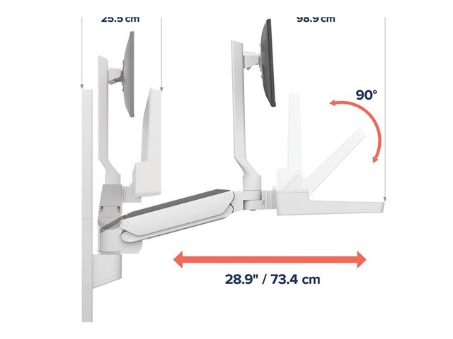 Ergotron CareFit Combo System - Mounting kit (articulating arm, keyboard tray, wall mount base, track mount adapter, track mount bracket, wall track 34\", wall track covers) - modular - for LCD display / PC equipment - aluminium, plastic - white - screen size: up to 27\" - wall-mountable