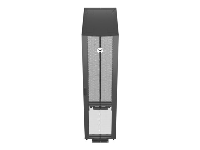 Rack 48U 2265mm (96.16)H x 600mm (23.62)W x 1115mm (43.89)D with Perf. Front Door Perf. Split Rear Doors Black gray shock packaging