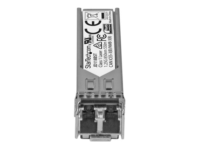 StarTech.com HPE JD118B Compatible SFP Module, 1000BASE-SX, 1GbE Multi Mode (MMF) Fiber Optic Transceiver, 1GE Gigabit Ethernet SFP, LC Connector, 550m, 850nm, DDM, HPE 5900, 12500, 5500 - Lifetime Warranty (JD118BST) - SFP (mini-GBIC) transceiver module (equivalent to: HP JD118B) - 1GbE - 1000Base-SX - LC multi-mode - up to 550 m - 850 nm