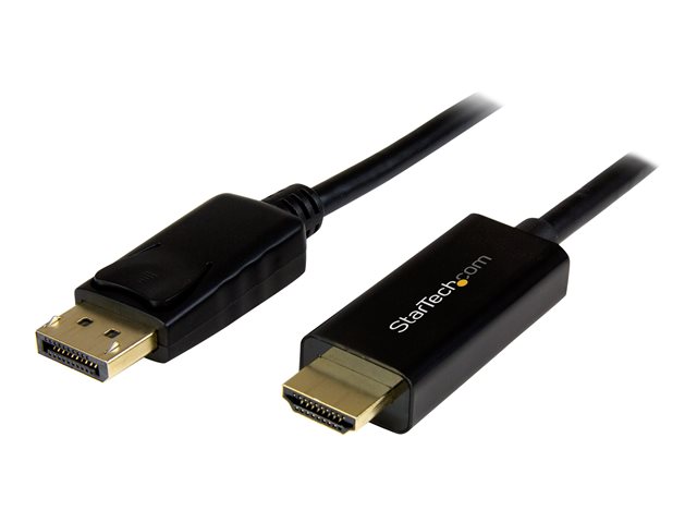 StarTech.com 6.5 ft / 2m DisplayPort to HDMI converter cable - 4K (DP2HDMM2MB) - Adapter cable - DisplayPort male to HDMI male - 2 m - black - 4K support - for P/N: DK30CH2DEP, DK30CH2DEPUE, DK30CH2DPPD, DK30CH2DPPDU, DK30CHDDPPD, DK30CHDPPDUE