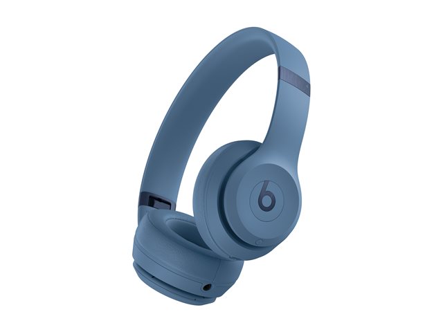 Beats Solo 4 - Headphones with mic - on-ear - Bluetooth - wireless - 3.5 mm jack, USB-C - noise isolating - slate blue