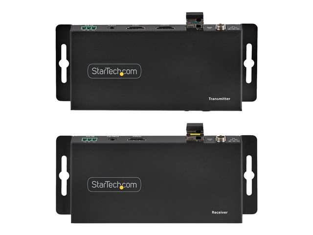 StarTech.com 4K HDMI over Fiber Extender Kit, 4K 60Hz up to 3300ft/1km (Single Mode) or 1000ft/300m (Multimode) LC Fiber Optic, HDR/HDCP, Audio/RS232/IR Extender, HDMI Video Extender - Transmitter and Receiver Kit (ST121HD20FXA2) - Video/audio/infrar