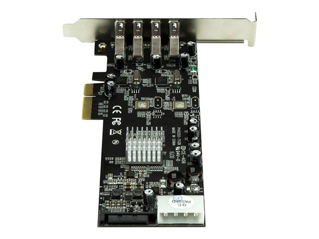 StarTech.com 4-Port USB 3.0 PCI Express Card Adapter - PCIe SuperSpeed USB 3.0 Expansion Card w/ 2 Dedicated 5Gbps Channels (PEXUSB3S42V) - USB adapter - PCIe x4 - USB 3.0 x 4 - for P/N: BNDTB10GI, BNDTB210GSFP, BNDTB310GNDP, BNDTB410GSFP, BNDTB4M2E1, BNDTBUSB3142