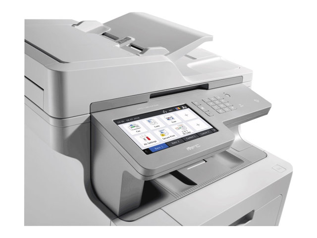 Brother MFC-L9570CDW - Multifunction printer - colour - laser - 215.9 x 355.6 mm (original) - A4/Legal (media) - up to 31 ppm (copying) - up to 31 ppm (printing) - 300 sheets - 33.6 Kbps - USB 2.0, Gigabit LAN, Wi-Fi(n), USB host, NFC