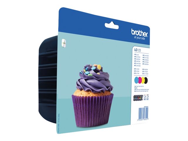 Brother LC123 - 4-pack - black, yellow, cyan, magenta - original - blister - ink cartridge - for Brother DCP-J100, J105, J132, J152, J552, J752, MFC-J245, J470, J650, J6520, J6720, J6920