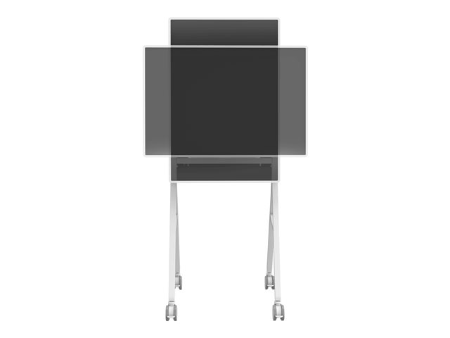 VISION Digital Flipchart Floor Stand - LIFETIME WARRANTY - fits display 50-55\" with VESA sizes up to 350 x 350 and 400 x 400 - laptop shelf - cable management - rotates portrait to landscape - large 100mm / 4\" wheels - SWL 45 kg / 99 lb - fits Microsoft Surface Hub 2 - white to match Samsung Flip