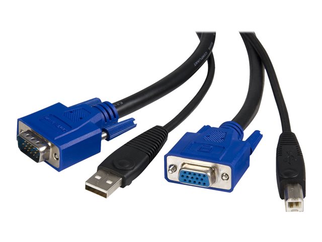 StarTech.com 2-in-1 USB KVM Cable - Keyboard / video / mouse / USB cable - HD-15 (VGA), USB Type B (M) to USB, HD-15 (VGA) - 6 ft - SVUSB2N1_6 - Keyboard / video / mouse / USB cable - HD-15 (VGA), USB Type B (M) to USB, HD-15 (VGA) - 1.8 m - for P/N: RKCOND17HD, SV231USBGB, SV231USBLC, SV431USB, SV431USBAE, SV431USBAEGB, SV431USBDDM