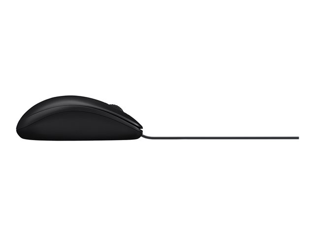 Logitech M100 - Mouse - full size - right and left-handed - optical - 3 buttons - wired - USB - black
