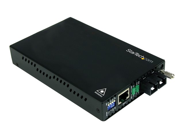 StarTech.com 10/100 Mbps Single Mode Fiber Media Converter SC - 18.6 miles/30km over Single Mode SC Fiber (ET90110SM302) - Fibre media converter - 100Mb LAN - 100Base-FX - RJ-45 / SC single-mode - up to 30 km - 1310 nm - for P/N: ETCHS2U, SVA12M2NEUA