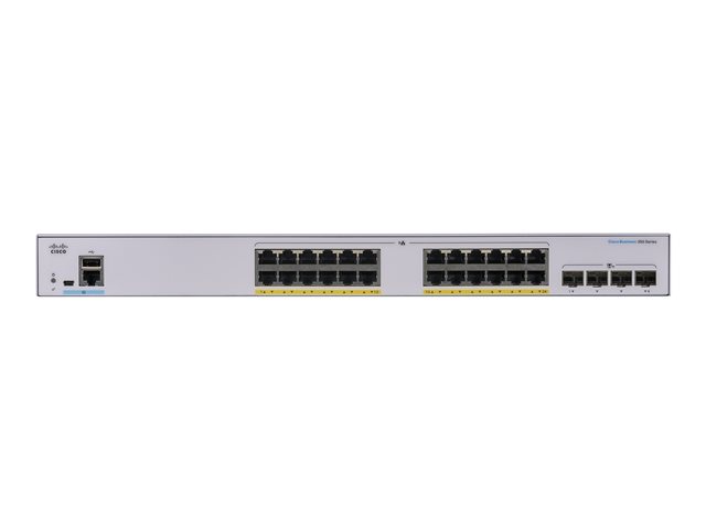 Cisco Business 350 Series CBS350-24FP-4X - Switch - L3 - Managed - 24 x 10/100/1000 (PoE+) + 4 x 10 Gigabit SFP+ - rack-mountable - PoE+ (370 W)
