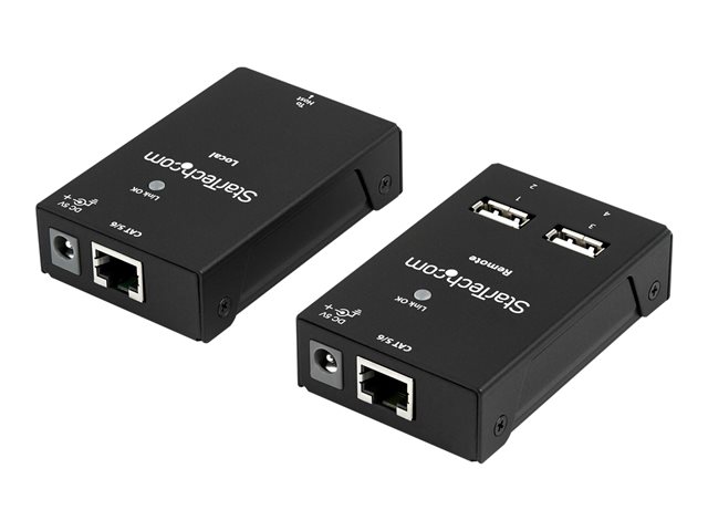StarTech.com 4-Port USB 2.0 Extender - 165ft (50m) USB Over Cat5/Cat6 Extender - Compact USB 2.0 Over Ethernet Extender (USB2004EXTV) - USB extender - USB 2.0 - over CAT 5/6 - 4 ports - up to 50 m - for P/N: SVA5N3NEUA