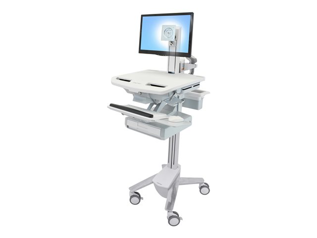 Ergotron StyleView - Cart - open architecture - for LCD display / PC equipment - with LCD pivot, 1 drawer (1x1) - lockable - medical - high-grade plastic, aluminium, zinc-plated steel - screen size: up to 24\"