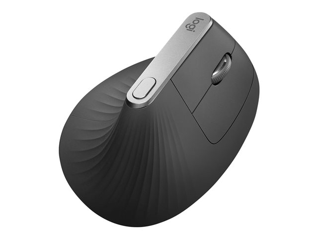 Logitech MX Vertical - Vertical mouse - ergonomic - optical - 6 buttons - wireless, wired - Bluetooth, 2.4 GHz - USB wireless receiver - graphite