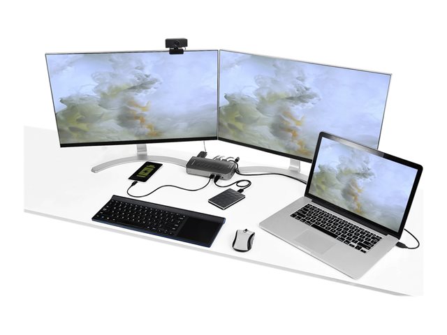 StarTech.com USB-C USB-A Dock, Hybrid Universal USB 3.0 Docking Station for USB-C or USB-A Laptop, Dual Monitor 4K 60Hz HDMI/DisplayPort, 6x USB-A Hub, Gigabit Ethernet, USB 3.1/3.2 Gen 1 - Dual 4K USB-C Dock (DK30A2DHUUE) - Docking station - USB - 2 x HDMI, 2 x DP - 1GbE - 40 Watt