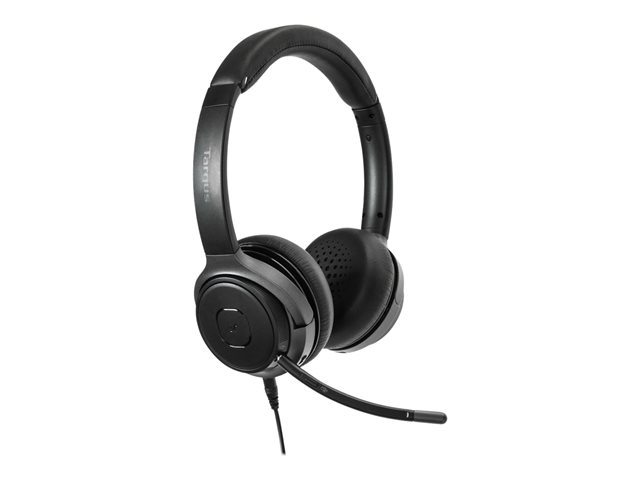 Targus AEH104GL - Headset - on-ear - convertible - Bluetooth - wireless, wired - 3.5 mm jack - noise isolating - black