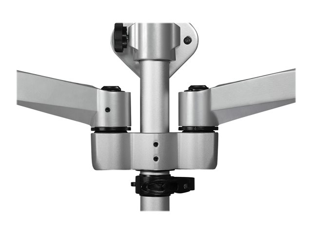 StarTech.com Wall Mount Workstation, Articulating Standing Desk w/ Ergonomic Height Adjustable Dual Monitor Arm u0026 Keyboard Tray, 2x 30" VESA Displays, Foldable Wall Mounted Sit Stand Desk - Foldable Standing Desk (WALLSTSI2) - Mounting kit (pole, mouse holder, wrist rest, wall mount bracket, keyboard tray, 2 display brackets, 2 x spring arms, 2 x swivel arms with logo, monitor shoulder, wall mount bracket with lock plate, 2 x swivel arms, mouse tray, mouse tray fixed plate, EVA mouse pad) - for 2 LCD displays / keyboard / mouse - plastic, aluminium, steel - silver - screen size: 13"-30" - wall-mountable - TAA Compliant