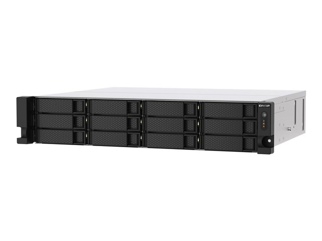 QNAP TS-1273AU-RP - NAS server - 12 bays - rack-mountable - SATA 6Gb/s - RAID RAID 0, 1, 5, 6, 10, JBOD, 5 hot spare, 6 hot spare, 10 hot spare - RAM 8 GB - Gigabit Ethernet / 2.5 Gigabit Ethernet - iSCSI support - 2U