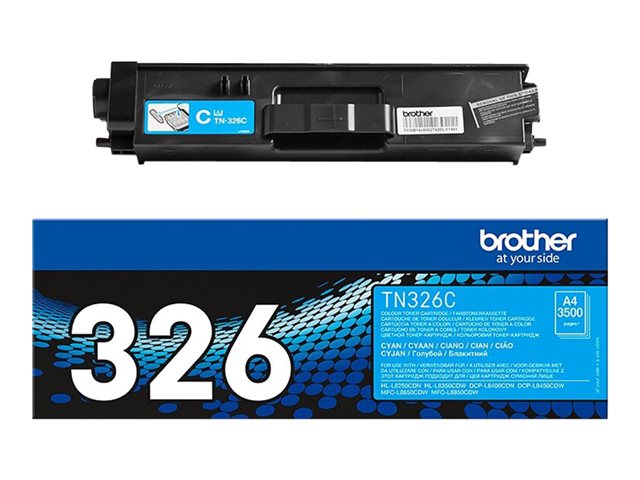 Brother TN326C - Cyan - original - toner cartridge - for Brother DCP-L8400, DCP-L8450, HL-L8250, HL-L8350, MFC-L8650, MFC-L8850