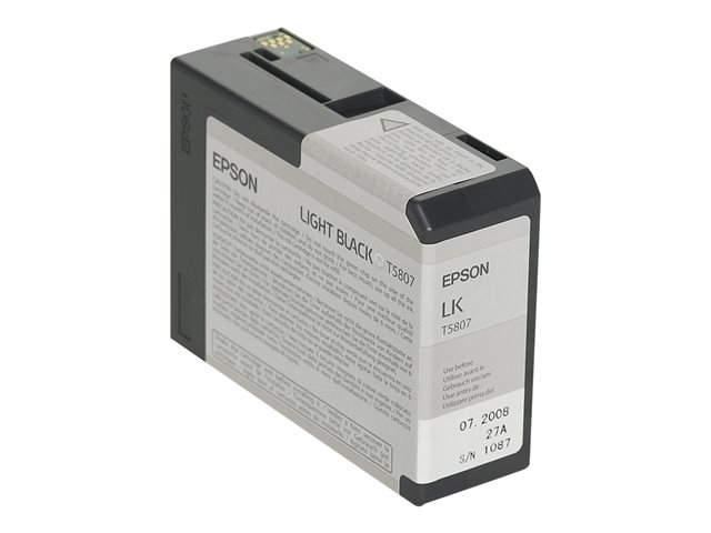 Epson T580 - 80 ml - light black - original - ink cartridge - for Stylus Pro 3800, Pro 3880