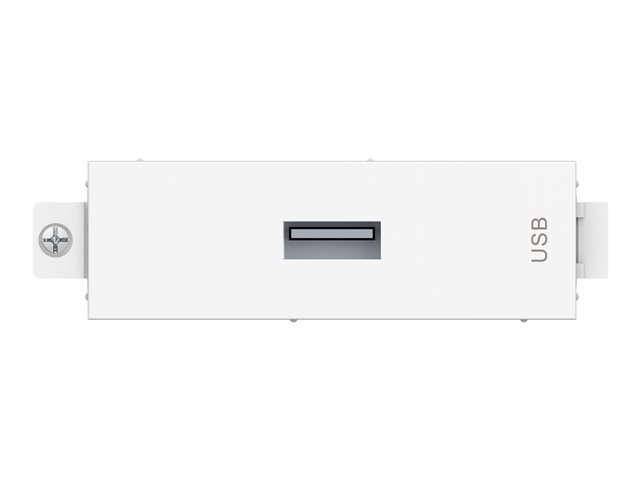 VISION Techconnect Modular AV Faceplate - LIFETIME WARRANTY - USB A (on front) to B module - square \"B\" type socket on the rear and \"A\" type socket on the front - USB 2.0 - fixes into Techconnect surrounds - plastic - white