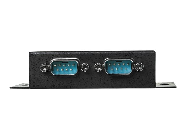 StarTech.com USB to Serial Adapter - 2 Port - Wall Mount - Din Rail Clips - Industrial - COM Port Retention - FTDI - DB9 (ICUSB2322I) - Serial adapter - USB 2.0 - RS-232 x 2 - black
