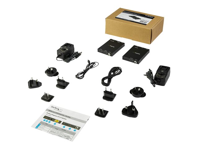 StarTech.com HDMI over CAT6 Extender Kit - 4K 60Hz - HDMI Balun Kit - Signal up to 165 ft / 50m - HDR - 4:4:4 - 7.1 Audio Support (ST121HD20V) - Video/audio extender - HDMI - over CAT 6 - up to 50 m