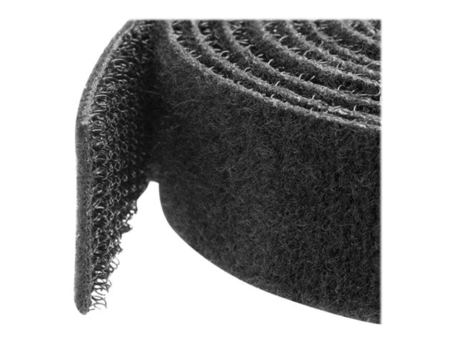 StarTech.com 100ft. Hook and Loop Roll - Cut-to-Size Reusable Cable Ties - Bulk Industrial Wire Fastener Tape - Adjustable Fabric Wraps - Black (HKLP100) - Cable tie roll - 30.4 m - for P/N: CMHOOK1U, HKLP100BL, HKLP100GN, HKLP100RD, HKLP100YW