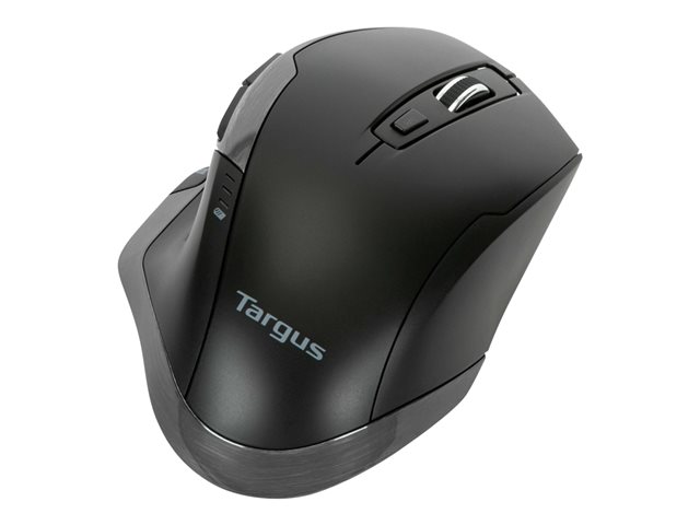 Targus - Mouse - ergonomic - antimicrobial - right-handed - 7 buttons - wireless - 2.4 GHz - USB wireless receiver - black
