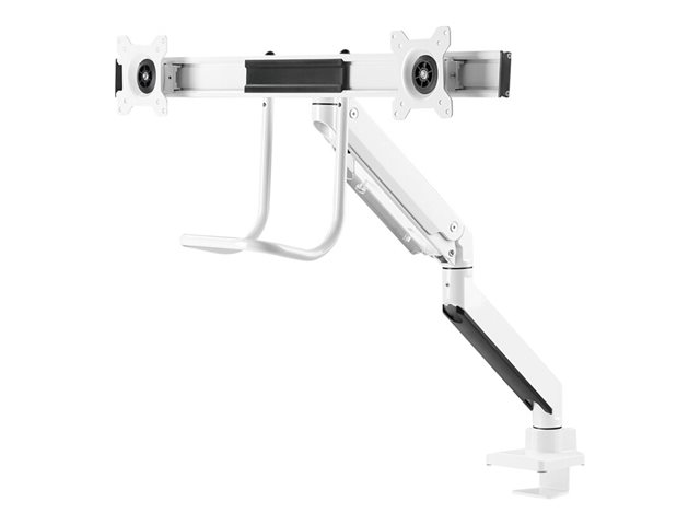 Neomounts NM-D775DX - Mounting kit - full-motion - for 2 LCD displays - aluminium - white - screen size: 10\"-32\" - clamp mountable, grommet, desk-mountable