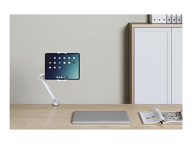 Neomounts ds15-545wh1 - Mounting kit (desk mount) - full-motion adjustable arm - for tablet - steel - white - screen size: 4.7\"-12.9\" - clamp mountable