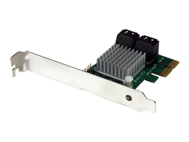 StarTech.com 4 Port PCI Express 2.0 SATA III 6Gbps RAID Controller Card with HyperDuo SSD Tiering - PCIe SATA 3 Controller Adapter (PEXSAT34RH) - Storage controller (RAID) - 4 Channel - SATA 6Gb/s - low profile - RAID RAID 0, 1, 10, JBOD - PCIe 2.0 x2 - for P/N: ST521PMINT