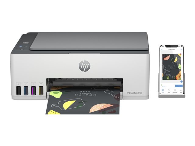 HP Smart Tank 5105 All-in-One - Multifunction printer - colour - ink-jet - refillable - Legal (216 x 356 mm) (original) - A4/Legal (media) - up to 10 ppm (copying) - up to 12 ppm (printing) - 100 sheets - USB 2.0, Wi-Fi(n), Bluetooth - light basalt