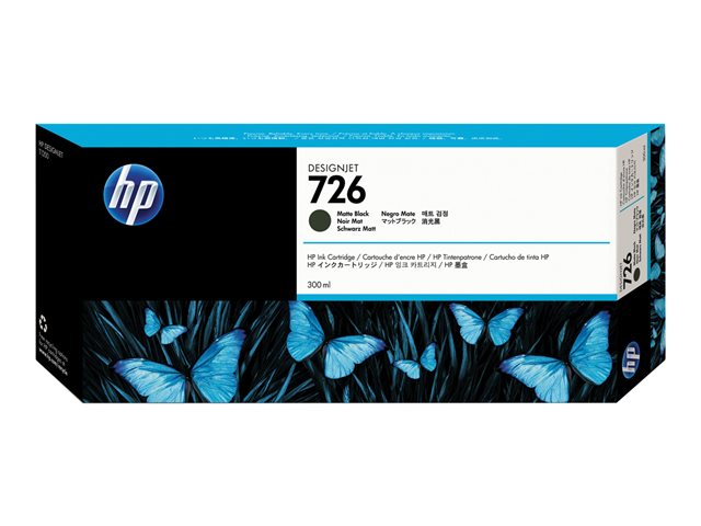 HP 726 - 300 ml - matte black - original - DesignJet - ink cartridge - for DesignJet SD Pro MFP, T1200, T1200ps, T1300, T2300
