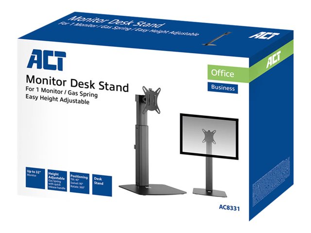 ACT - Stand (bureaustandaard, gasvering, snel ontgrendelingsmechanisme) - instelbare arm - voor plat scherm - plastic, aluminium - schermgrootte: 10\"-32\"