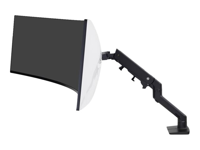 Ergotron HX - Mounting kit (articulating arm, desk clamp mount, grommet mount, mounting hardware, extension part, HD pivot) - Constant Force Technology - for LCD display/ curved LCD display - matte black - screen size: up to 49\"
