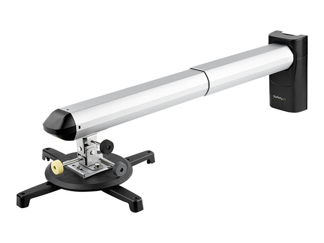 StarTech.com Universal Projector Wall Mount, Projector Mount supports Short & Ultra Short Throw Projectors up to 33lb (15kg), Tilt/Swivel/Rotate, Adjustable height 16.5\" to 27.7\" from Wall - In-wall Cable Routing (PROJWALLMNT) - Bracket - adjustable arm - for projector - plastic, aluminium, steel - silver - wall-mountable