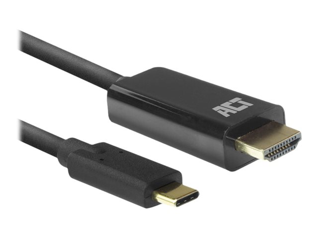 ACT - Adapterkabel - 24 pin USB-C male naar HDMI male - 2 m - beschermd - zwart - ondersteunt 4K60Hz (4096 x 2160)