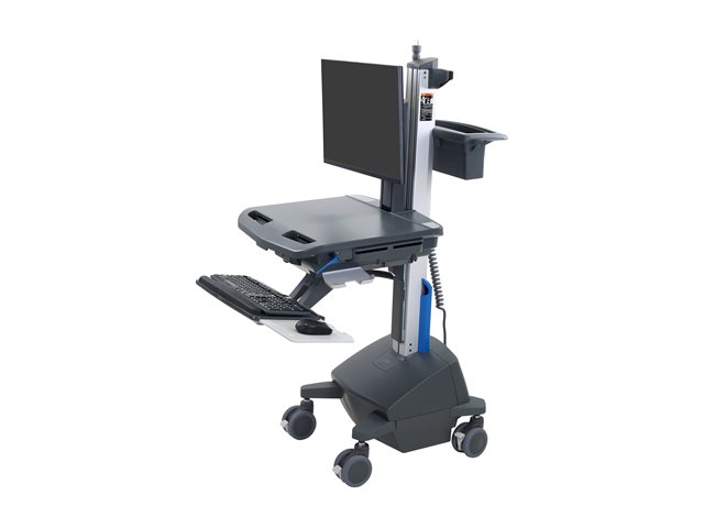Ergotron StyleView - Cart - open architecture - for LCD display / PC equipment - with LCD pivot, LiFe powered, EU - lockable - medical - high-grade plastic, aluminium, zinc-plated steel - dark grey - screen size: up to 24\" - 45 Ah - lithium iron phos