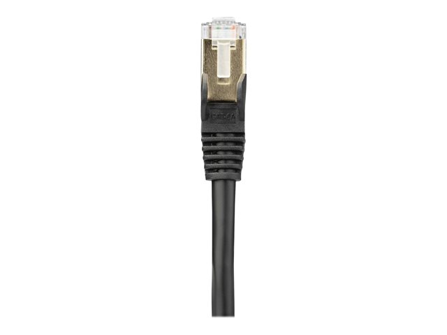 StarTech.com 10m CAT6A Ethernet Cable, 10 Gigabit Shielded Snagless RJ45 100W PoE Patch Cord, CAT 6A 10GbE STP Network Cable w/Strain Relief, Black, Fluke Tested/UL Certified Wiring/TIA - Category 6A - 26AWG (6ASPAT10MBK) - Patch cable - RJ-45 (M) to RJ-45 (M) - 10 m - STP - CAT 6a - molded, snagless - black