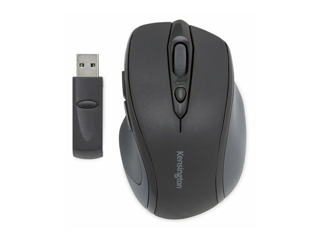 Kensington Pro Fit Mid-Size - Mouse - right-handed - optical - 6 buttons - wireless - 2.4 GHz - USB wireless receiver - black