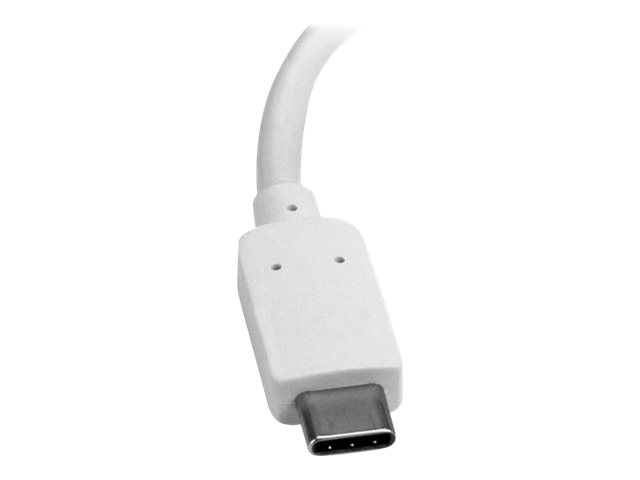 StarTech.com USB-C to HDMI Adapter - White - 4K 30Hz - Thunderbolt 3 Compatible - with Power Delivery (USB PD) - USB C Dongle (CDP2HDUACPW) - Adapter - 24 pin USB-C male to HDMI, USB Type A, 24 pin USB-C female - 60 mm - white - 4K support, USB Power Delivery (60W)