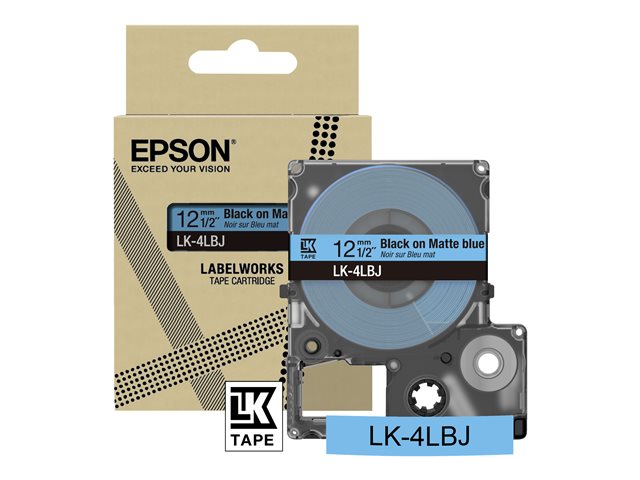Epson LabelWorks LK-4LBJ - Black on matte blue - Roll (1.2 cm x 8 m) 1 cassette(s) hanging box - tape