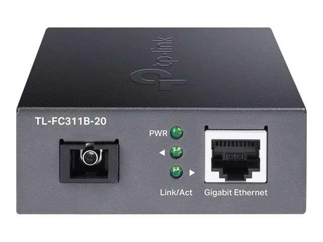 TP-Link TL-FC311B-20 V2 - Fibre media converter - 1GbE - 1000Base-T, WDM, 1000Base-SC - RJ-45 / SC single-mode - up to 20 km - 1310 (TX) / 1550 (RX) nm