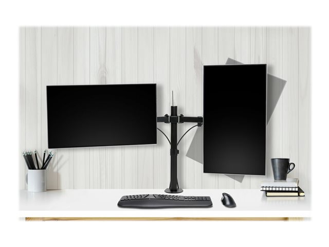 Kensington SmartFit Ergo Dual Extended Monitor Arm - Mounting kit - adjustable arm - for 2 monitors - metal - black - screen size: up to 32\" - desktop, C-clamp, grommet, desk-mountable