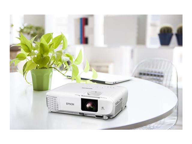 Epson EB-W49 - 3LCD projector - portable - 3800 lumens (white) - 3800 lumens (colour) - WXGA (1280 x 800) - 16:10 - LAN - white