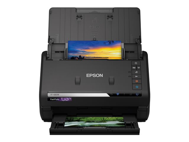 Epson FastFoto FF-680W - Document scanner - Contact Image Sensor (CIS) - Duplex - A4 - 600 dpi x 600 dpi - up to 45 ppm (mono) / up to 45 ppm (colour) - ADF (100 sheets) - USB 3.0, Wi-Fi(n)